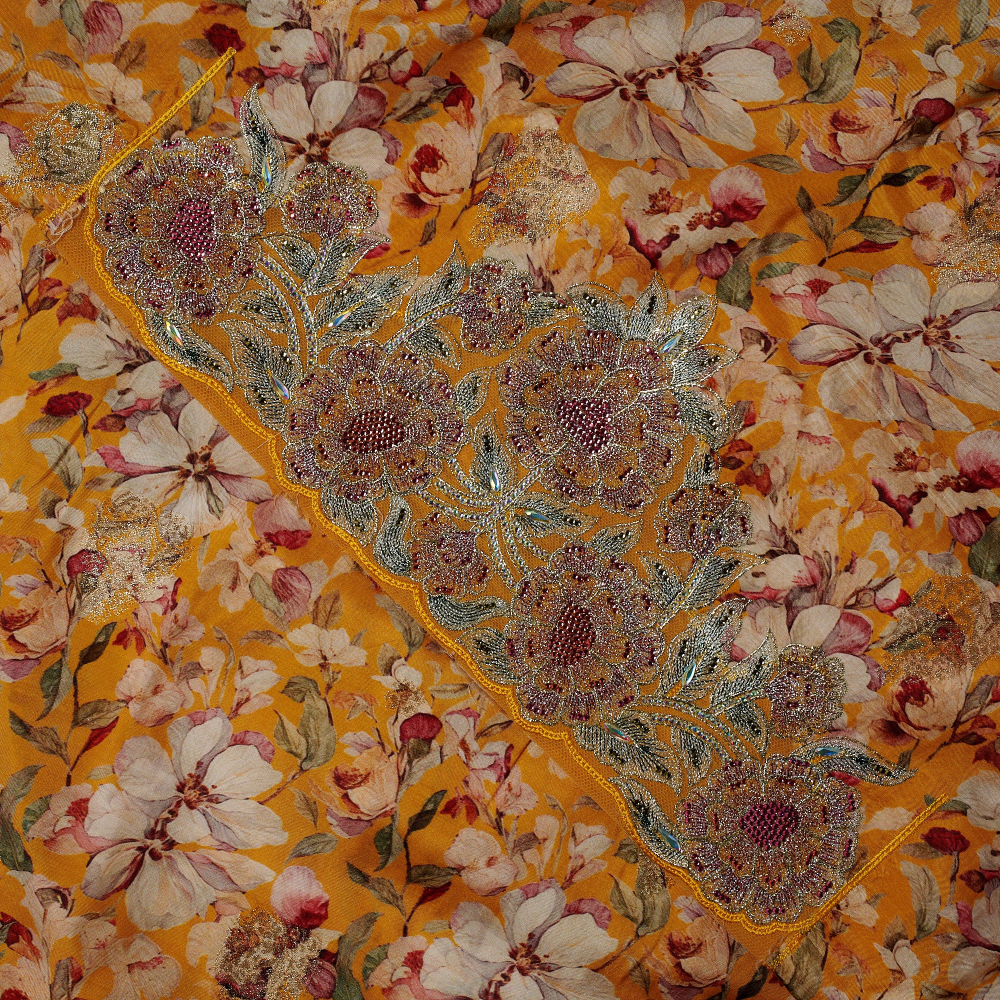 Cotton Zari Jalabiya III Detail — Zari Gold Thread Craftsmanship UAE