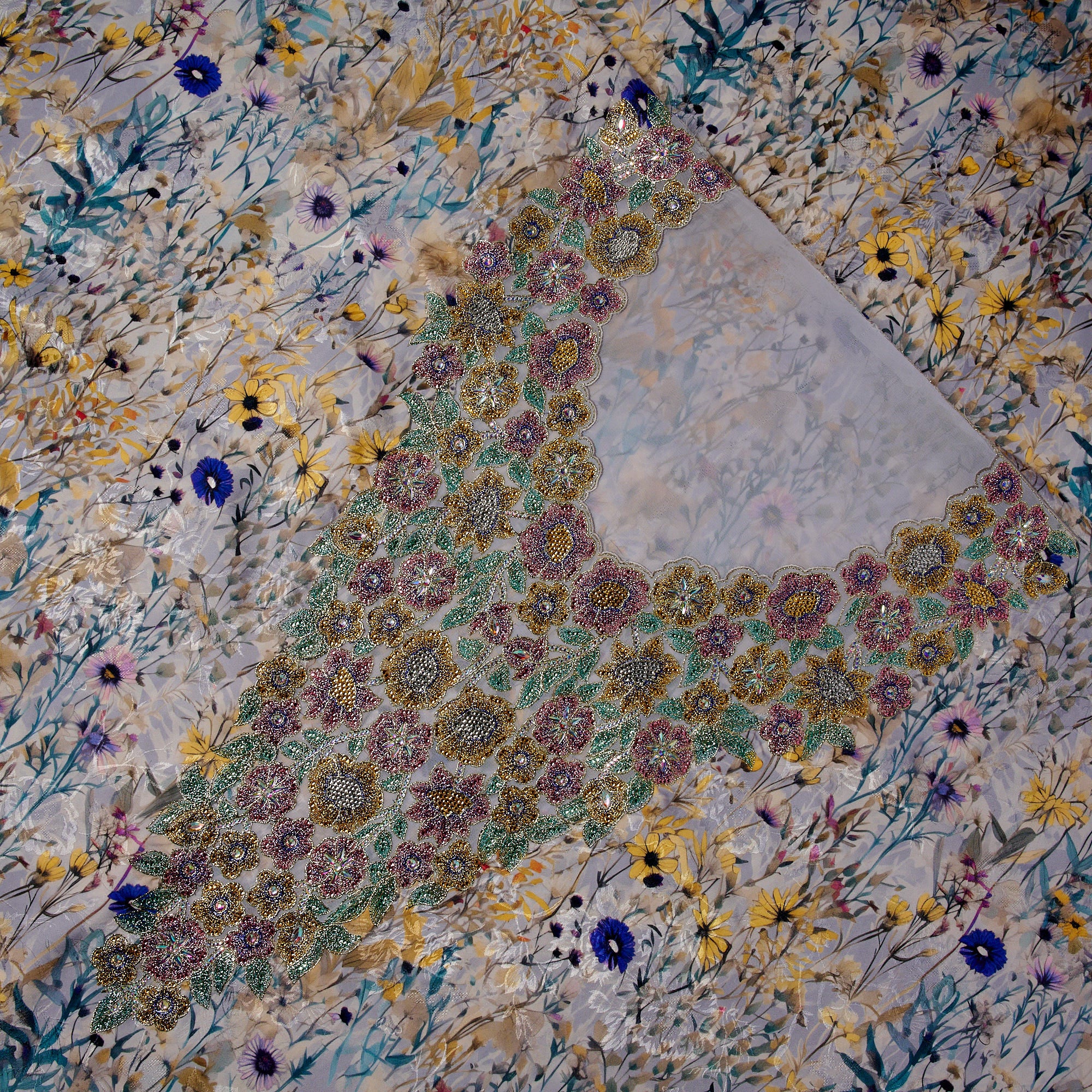 Jacquard Silk Jalabiya I Detail — Inner Woven Patterns Noora Fares Boutique